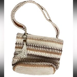 Croft & Barrow Crochet Shoulder Bag White/cream/brown
